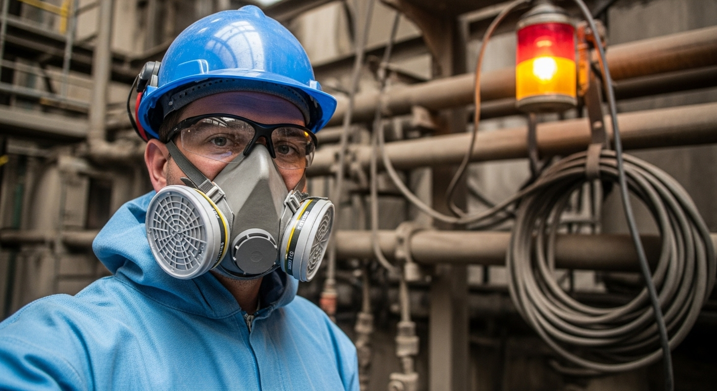 Illustration du danger des fibres d'amiante