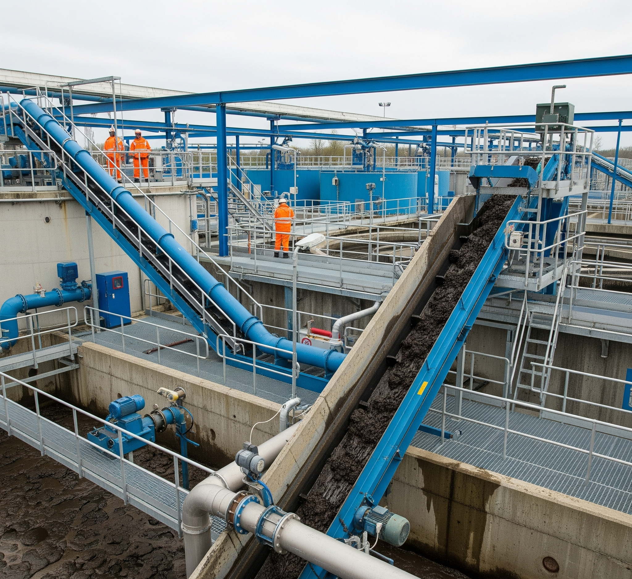Station d'épuration traitant des boues