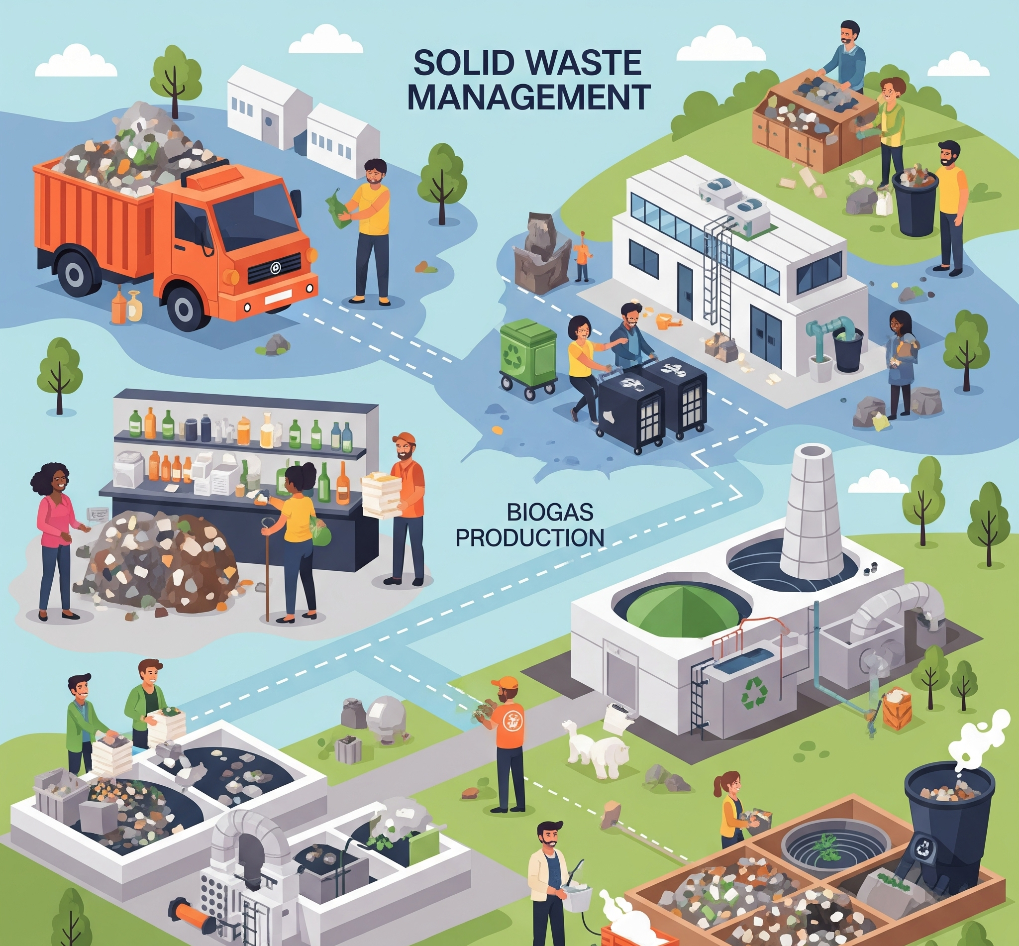 Illustration de la gestion des déchets solides